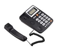 Téléphone Fixe Filaire de Bureau Téléphone Filaire à Grosses Touches pour Personnes âgées Téléphone avec écran LCD Recomposition Flash Fonctions Mains Libres Double Port pour Le (Noir)
