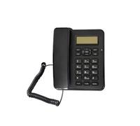 Téléphone Fixe Filaire avec Haut-parleur - Numérotation Rapide - Écran LCD, Noir