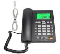 Téléphone Fixe Filaire, KX-T880C Téléphone Fixe de Bureau Sans Batterie Muet Recomposer la Fonction D'affichage de L'Identifiant de L'Appelant Téléphone Filaire Portable pour la Maison(le noir)