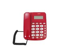 Téléphone Fixe Filaire Multifonction avec Ecran LCD / Redial / Alarme Rouge