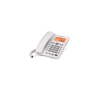 SPC Office ID 2 - Téléphone Fixe avec écran éclairé, 4 mémoires directes et 10 indirectes, 2 Niveaux de Sonnerie, identifiant d'appelant, Signal Lumineux, Mains Libres, Bureau ou Mural - Blanc