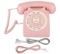 Téléphone fixe filaire rétro classique au design universel, prêt à l'emploi, idéal pour offrir, de bonne qualité et durable.