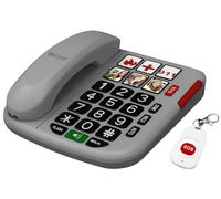 Téléphone fixe filaire senior avec télécommande SOS sans fil SNT-60 [simvalley]