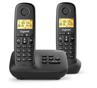 Gigaset Téléphone sans fil Basic 100A Duo – Répondeur, mains libres, Écran rétroéclairé, Noir