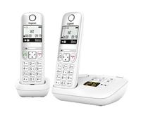 Gigaset A695A Duo - 2 téléphones DECT sans fil avec répondeur - écran à haut contraste - excellente qualité audio - profils sonores réglables - fonction mains libres, protection des appels, blanc