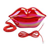 Téléphone Fixe, Lèvres Rouges créatives Téléphone Fixe Téléphone de Bureau de Style européen,Bouche Rouge Téléphone en Forme de lèvre Téléphone Fixe Bureau Brillant Mignon Téléphone Filaire ou Bureau