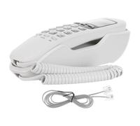 Téléphone Fixe Mural Filaire Blanc Clavier Physique et Rappel | Abs, Usage Mural ou Bureau, Conversations Claires, pour Maison Cuisine, Prises Rj11 Analogiques
