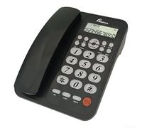 Téléphone fixe numérique avec taille compacte, identification de l'appelant et fonctions d'attente d'appel pour la maison et le bureau (noir)