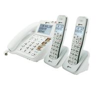Geemarc Amplidect 295 Combi Duo - Téléphone Fixe Amplifié et ses Combinés Additionnels avec Répondeur, Sonnerie Puissante et Larges Touches pour Séniors - Perte Auditive Faible ou Moyenne - Version FR