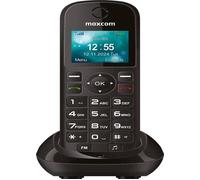 Maxcom MM35D SE - 2G - Gros bouton - Téléphone portable sans fil pour la maison et le bureau avec carte SIM - Chargeur de bureau USB-C - Prise britannique - Noir