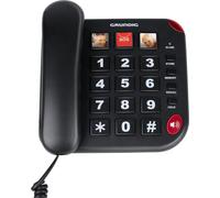 Grundig Téléphone Fixe Senior - Grandes Touches, Bouton SOS et Mémoires Photo -