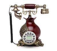 Téléphone Fixe rétro, Téléphone à Bouton-Poussoir Antique, téléphone de Bureau à accès commuté, résine, métal, Multicolore, Cadeau, décoration(Red)