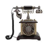 Téléphone Fixe Rétro, Téléphone de Bureau Filaire Classique, Téléphone à Bouton de Numérotation à L'ancienne avec Fonction de Recomposition pour Le Bureau à Domicile