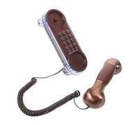 Téléphone Fixe Rétro Vintage, Indicateur Lumineux, Plastique Métal | Usage Bureau ou Hôtel, Volume Réglable, Bouton de Recomposition, Support Mural Inclus, pour Ligne Unique