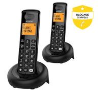 Téléphone fixe sans fil Alcatel E260 S-Voice Duo avec Répondeur et Fonction blocage appels publicitaires Noir