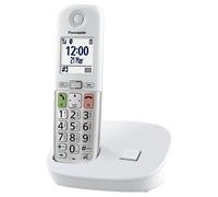 Panasonic Téléphone sans fil KX-TGU410EXW – Base+1 combiné, LCD, torche – Blanc/Argent