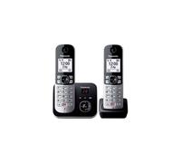 Téléphone fixe sans fil Duo Panasonic KX TG6862 Noir et argent