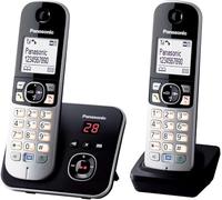 Téléphone fixe sans fil Duo Panasonic KX TG6862 Noir et argent
