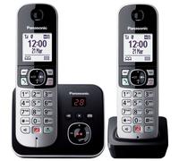 Panasonic Téléphone fixe sans fil KX-TG6862 – 2 combinés, Répondeur numérique, Noir/argent