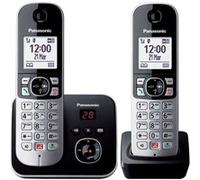 Panasonic Téléphone fixe sans fil KX-TG6862 – 2 combinés, Répondeur numérique, Noir/argent