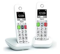 Gigaset Téléphone sans fil E-290 DUO - DECT, avec répondeur, Blanc