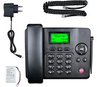 Téléphone Fixe Sans Fil Gsm Quadri-Bande Sans Fil - Double Sim, Prise En Charge Multilingue(Y Compris Le Français),Grand Écran Rétroéclairé,Téléphone De Bureau Pour Bureau/Hôtel/Résidentiel