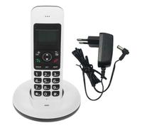 Téléphone Fixe sans Fil Numérique à Gros Boutons, Écran Clair | Extension Possible, Usage Bureau, pour Personnes Âgées et Vue Faible, Blanc, Abs, Alimentation Ac220