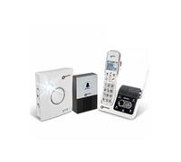 Téléphone Fixe sans Fil Senior Sonnette Interphone Alerteur Amplifié +50dB Blanc