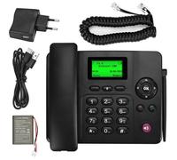 Téléphone fixe sans fil - SVATV - Double SIM - Grand écran rétroéclairé - Multilingue - Compatibilité 2G, 3G, 4G - Noir