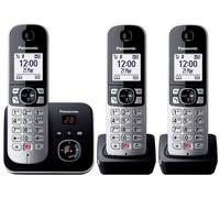 Panasonic Téléphone fixe sans fil KX-TG6863 DECT Répondeur intégré Blocage appels pub Noir/Argent