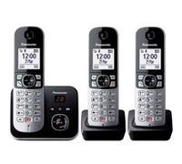 Téléphone fixe sans fil Trio Panasonic KX-TG6863 Noir et argent Noir et argent G