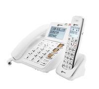 Téléphone Fixe Senior Amplifié + Combiné Additionnel Répondeur Geemarc Blanc