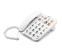 Téléphone Fixe Senior Amplifié Réglable Touches Photo PhotoPhone 110 Geemarc Blanc
