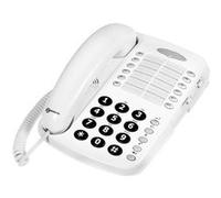 Geemarc Téléphone fixe senior de bureau amplifié 30 dB sonnerie forte réglable blanc