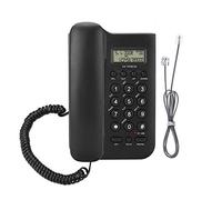 Téléphone Fixe, téléphone Maison Hôtel Téléphone Filaire Téléphone Mural Bureau Téléphone Fixe FSK/DTMF Dual System (Noir)