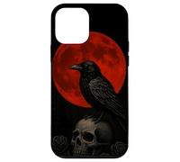 Téléphone Gothique foncé Red Moon Raven Skull Coque pour iPhone 12 Mini