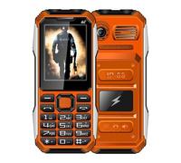 Téléphone Incassable 4G Étanche Antichoc Batterie 6800mAh Dual SIM 2.4 Pouces LED FM SOS Orange YONIS