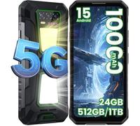 Telephone Incassable 5G OUKITEL WP58 Pro Android 15 24Go+512Go 6.7"" 10000mAh Smartphone Robuste 64MP Vision Nocturne GPS/NFC Vert