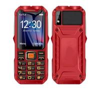 Téléphone Incassable Étanche Antichoc Batterie 16800mAh Dual SIM SOS Bluetooth FM Rouge YONIS