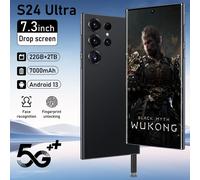 Téléphone Intelligent S24Ultra 2024 Nouvelle Collection 3+64 Support de Écran HD Téléphone Ultra Portable sans Fil en Noir Mémoire Internationale EU