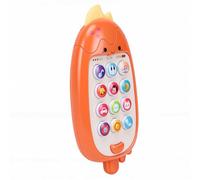 Téléphone Interactif pour bébé, Jouet Portable d'apprentissage Précoce avec Musique Légère pour Les Tout-Petits, en Plastique de Petite Taille (Orange)