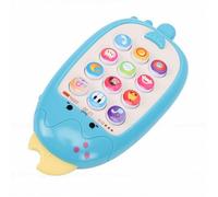 Téléphone Interactif pour bébé, Jouet Portable d'apprentissage Précoce avec Musique Légère pour Les Tout-Petits, en Plastique de Petite Taille (Blue)