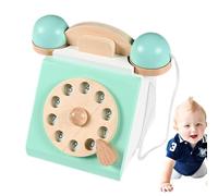 Téléphone Jouet En Bois Pour Bébé - 12 X 12 X 13 Cm, Cadran De Jeu À L'ancienne, Équipement De Simulation De Bureau Nostalgique | Éducation Précoce Développement Du Langage Kit De Simulation De Chambr