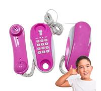 Téléphone jouet pour - Téléphone de jeu portable réaliste - Son léger - Câble long - Compétences éducatives durables pour la communication éducative - Apprentissage interactif - Amusant pour