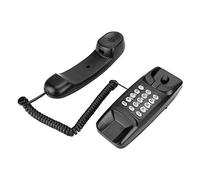 Téléphone Mural Fixe pour Les ménages, Mini téléphone Professionnel Filaire de Bureau, Fonction de Recomposition, de Flash et de Silence d'appel, Convient aux hôtels, Bureaux et Maisons(Noir)