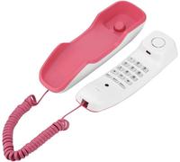 Téléphone Mural, Téléphone Filaire Rose Avec Fonction Pause/Muet/Recomposition, Élégant Téléphone Mural Rétro Fin Avec Pavé Numérique Pour Bureau À Domicile Hôtel