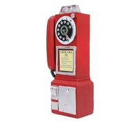 Téléphone Mural Vintage Décoratif, 29 Cm (Rouge) | Décor de téléphone filaire rétro, art mural en résine, pour café, maison, bar, mur d\'hôtel