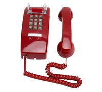 Téléphone Mural Vintage, Téléphone Filaire Fixe avec Contrôle du Volume du combiné, Téléphone Mural Rétro de Style Ancien pour Salon, Bureau, école, Hôtel, Rouge