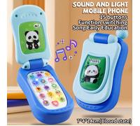 Téléphone musical pour enfants en forme de panda, téléphone à clapet pour bébés et petites filles, téléphone de Noël, jo