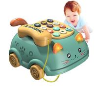 Téléphone Musical Pour Tout-petits - Ligne Fixe Interactive Pour Chat De Dessin Animé, Jouet D'appel Simulé | Apprendre Le Modèle Sonore De Jeu Pour Les Aider À Développer Leur Imagination Et À Amélio